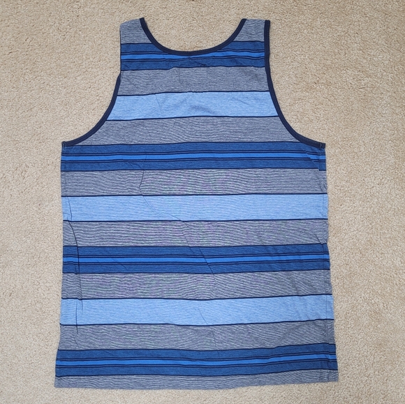 RIP CURL Men's Blue Striped Tank 100% Cotton XL - Picture 2 of 5